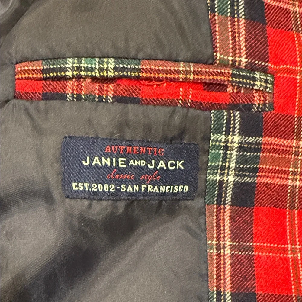 Janie and Jack Classic Red and Black Plaid Blazer